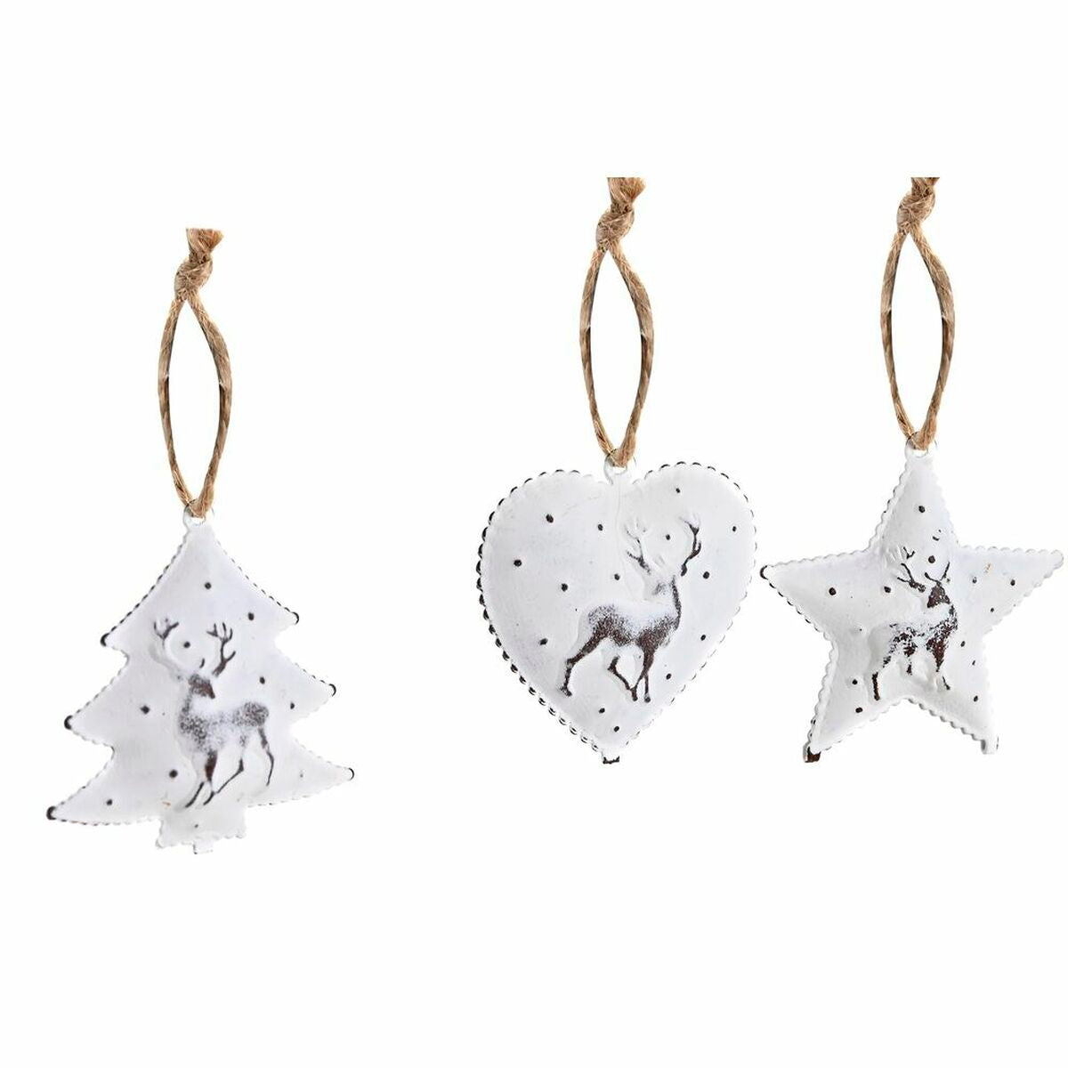Christmas Decorations Set DKD Home Decor Metal (12 x 12 x 3 cm) (3 Units)-1