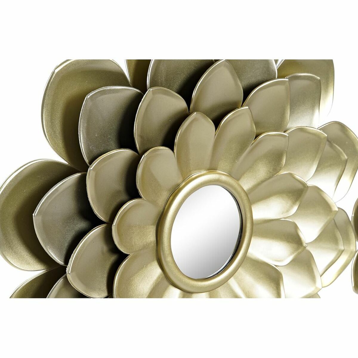 Mirror Set DKD Home Decor Mirror Champagne Golden White PP 2 Units (35 x 1,5 x 35 cm)-2