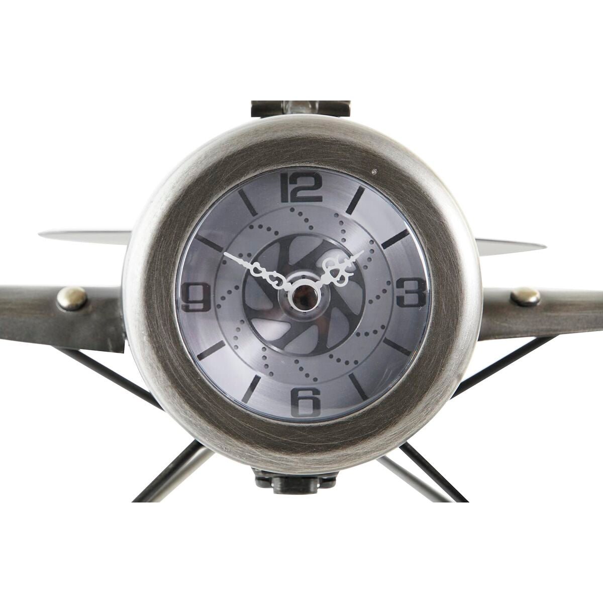 Table clock DKD Home Decor Golden Silver Aeroplane (2 Units)-4