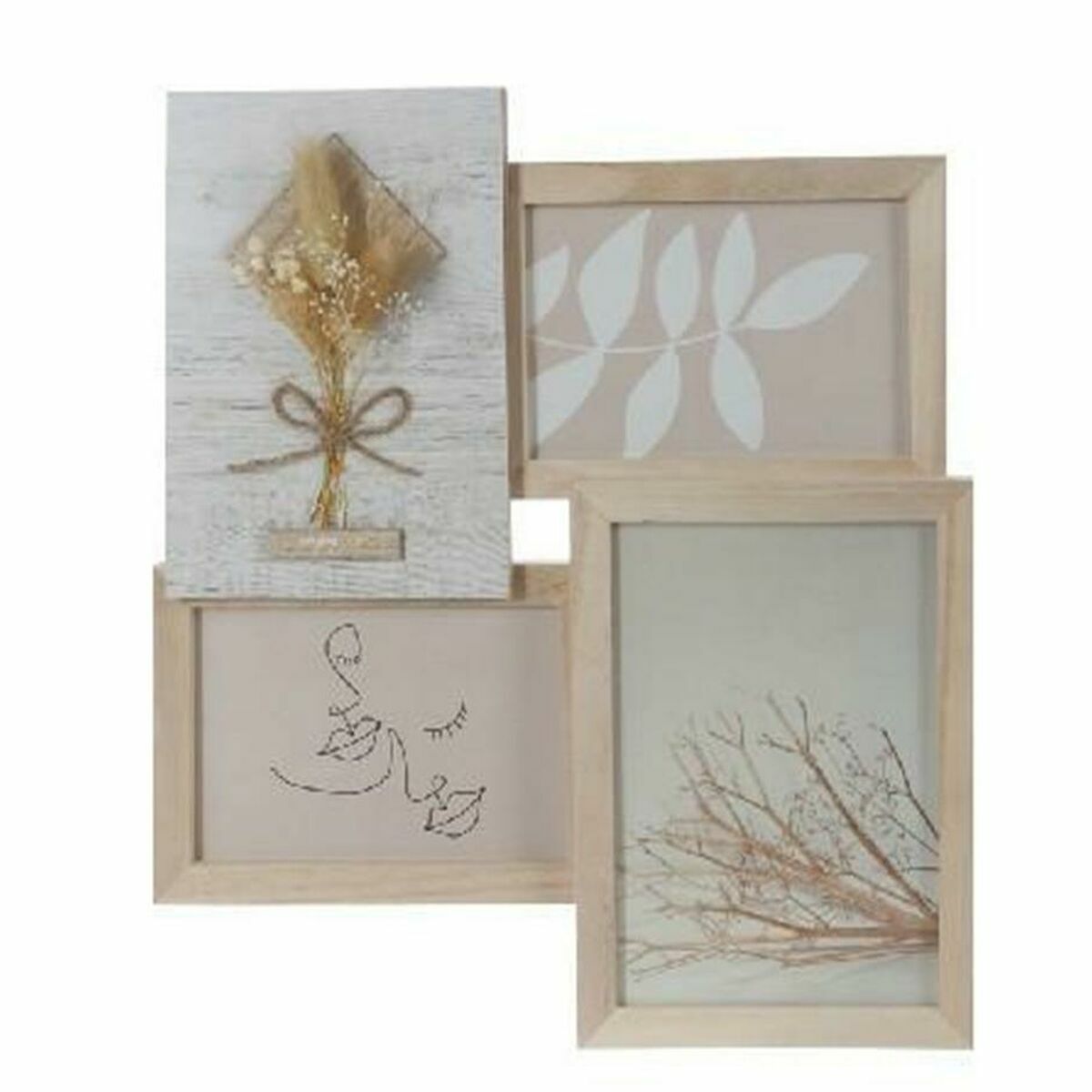Photo frame DKD Home Decor 31 x 2,4 x 34 cm Crystal Natural Shabby Chic-0