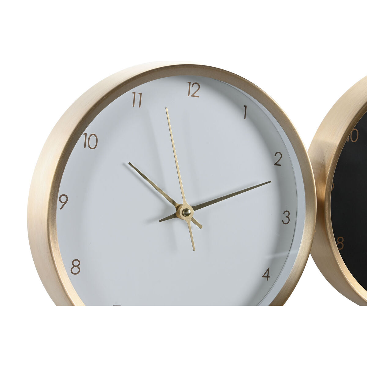 Table clock DKD Home Decor White Black Golden Lady (2 Units)-2