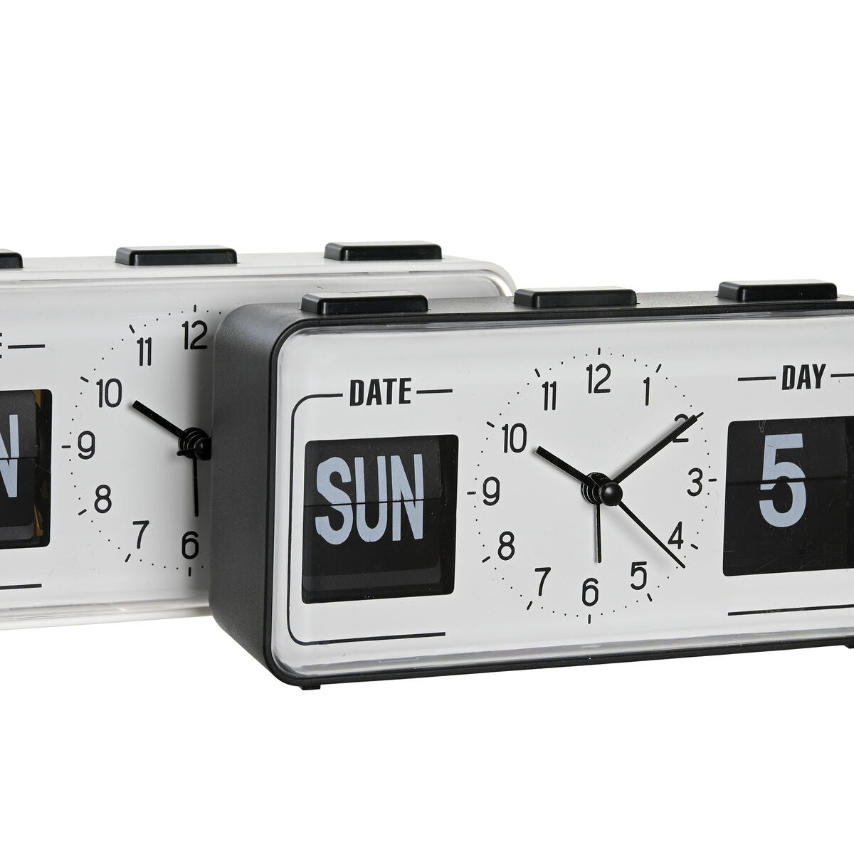Alarm Clock DKD Home Decor White Black PVC 17 x 5 x 9 cm (2 Units)-2