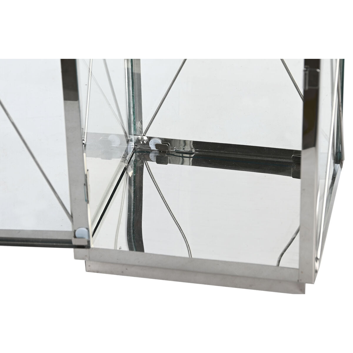 Lantern set DKD Home Decor Black Crystal Steel Modern Chromed 18 x 18 x 43 cm (2 Pieces)-1