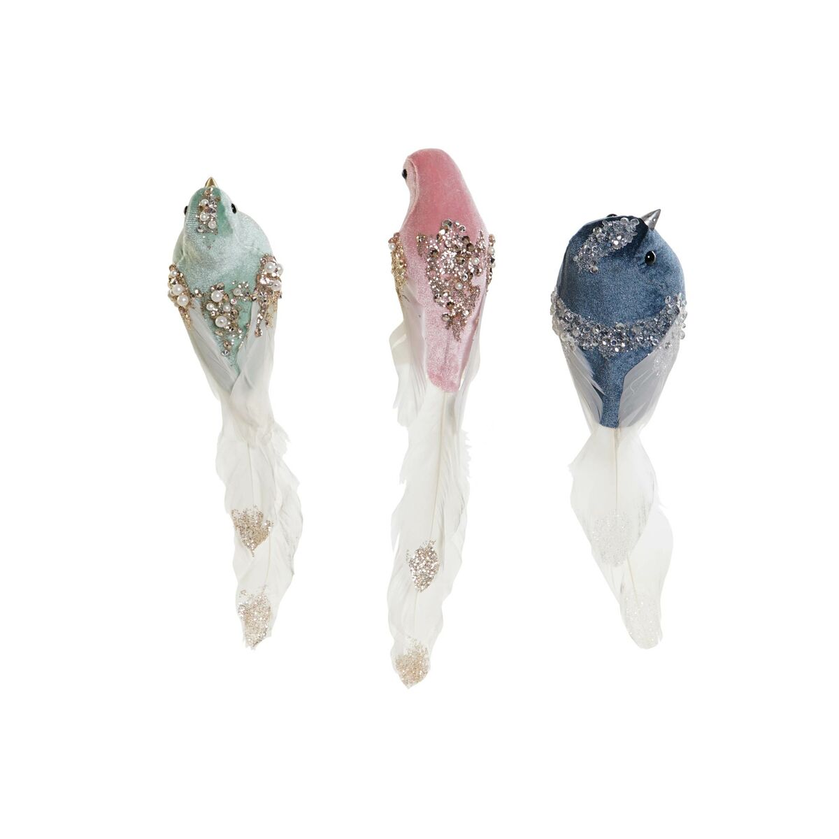 Christmas bauble DKD Home Decor Multicolour Bird 25 x 7 x 6 cm (3 Units)-0
