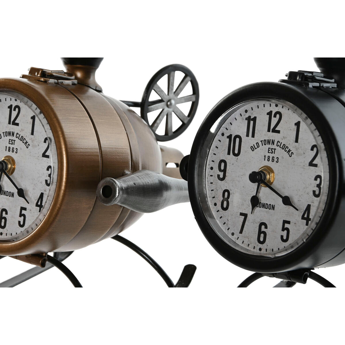 Table clock Home ESPRIT Black Golden Loft Helicopter (2 Units)-3