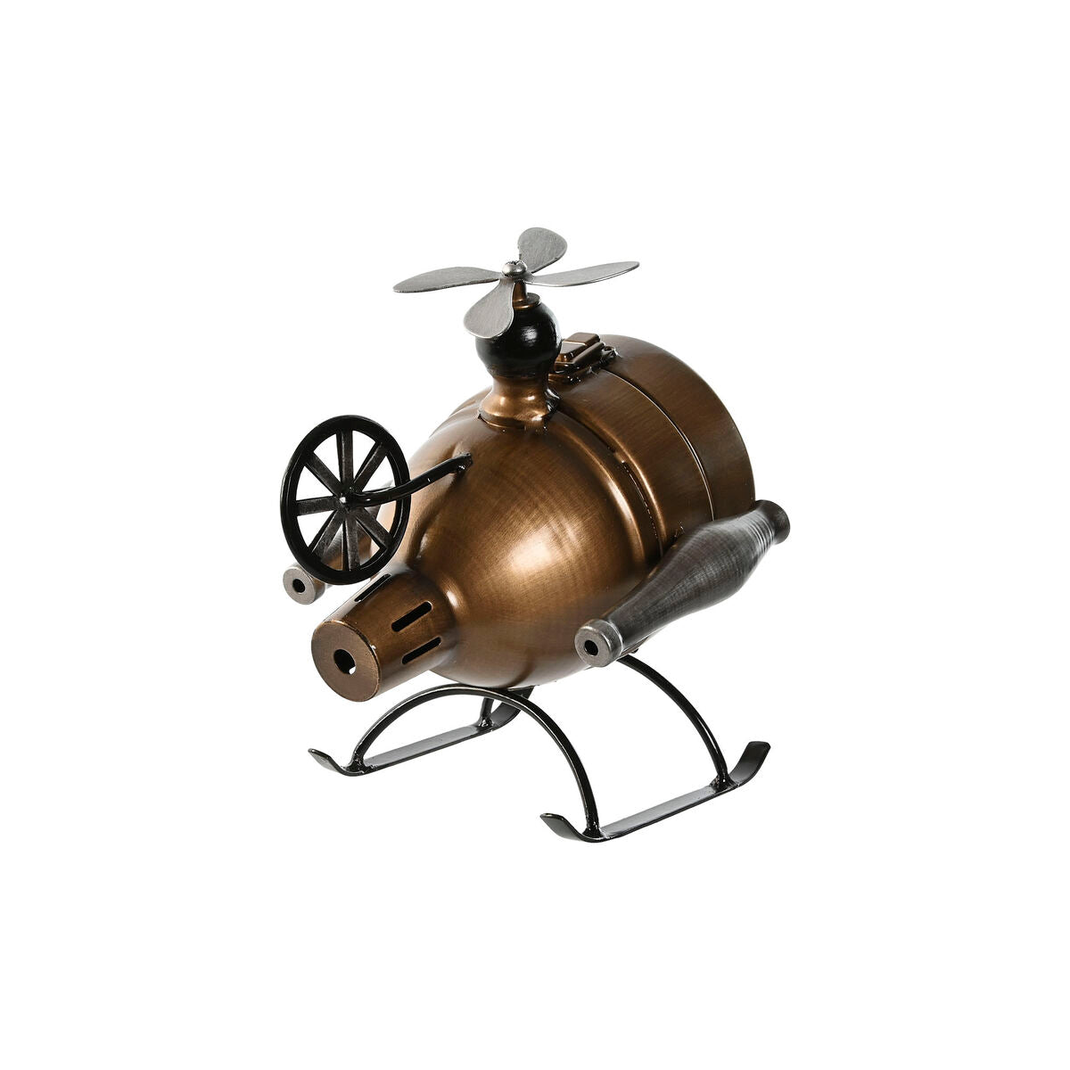 Table clock Home ESPRIT Black Golden Loft Helicopter (2 Units)-2