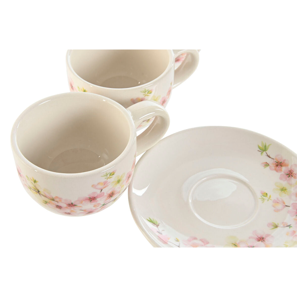 Piece Coffee Cup Set Home ESPRIT Yellow White Pink Lilac Metal Dolomite 180 ml-2