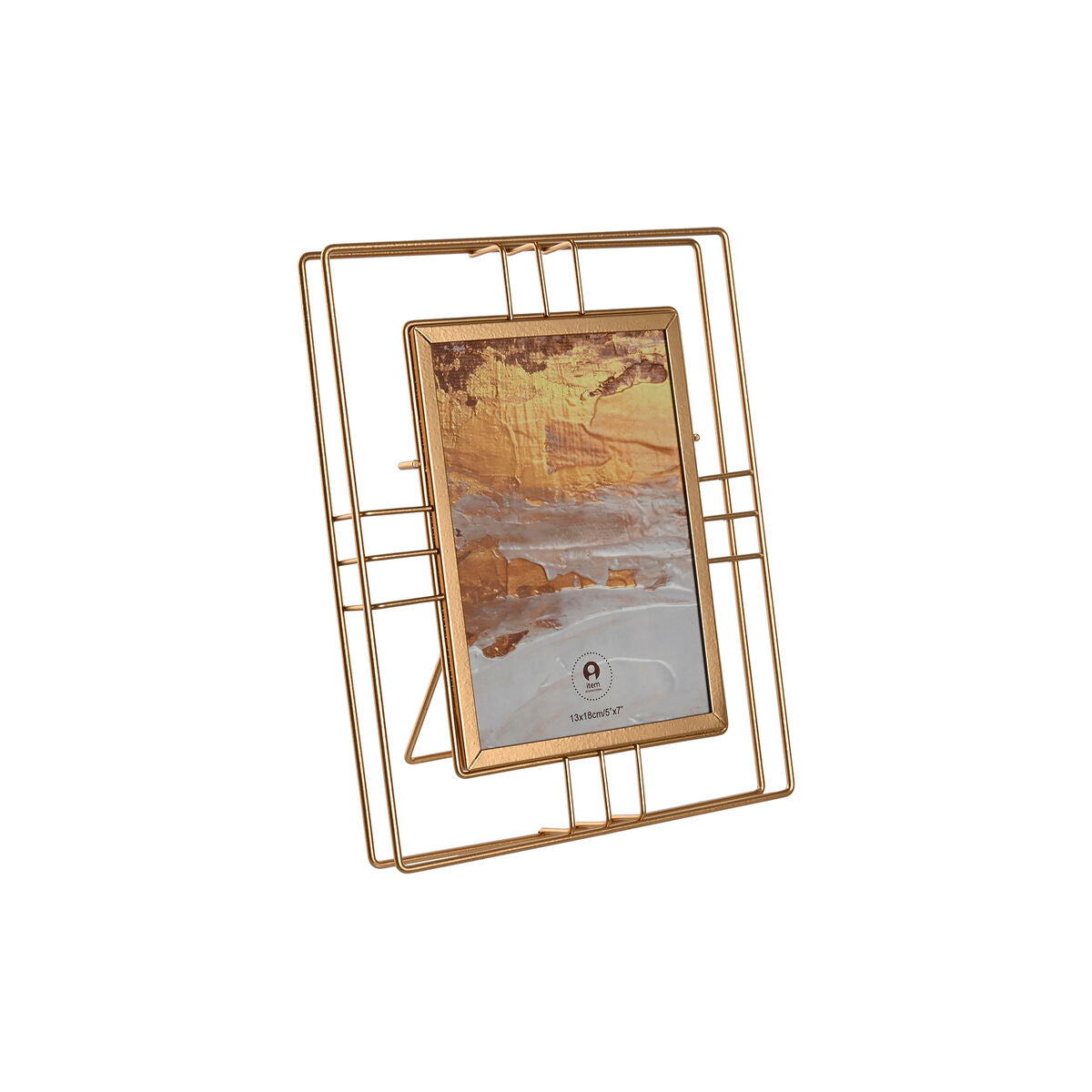 Photo frame Home ESPRIT Golden Metal Crystal 18,5 x 2,5 x 23,5 cm (12 Units)-0