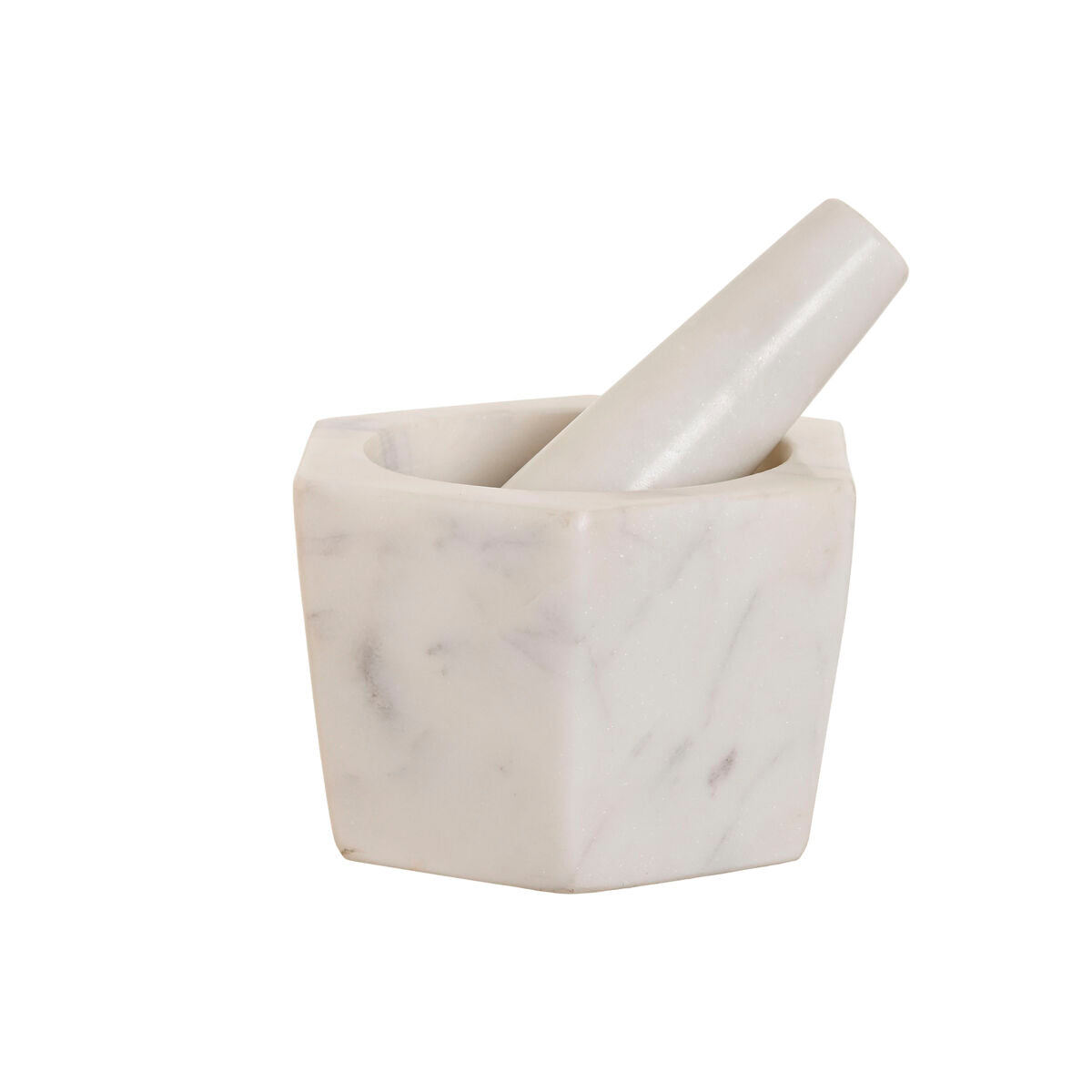 Mortar and pestle Home ESPRIT Marble 12,5 x 12,5 x 8 cm-1
