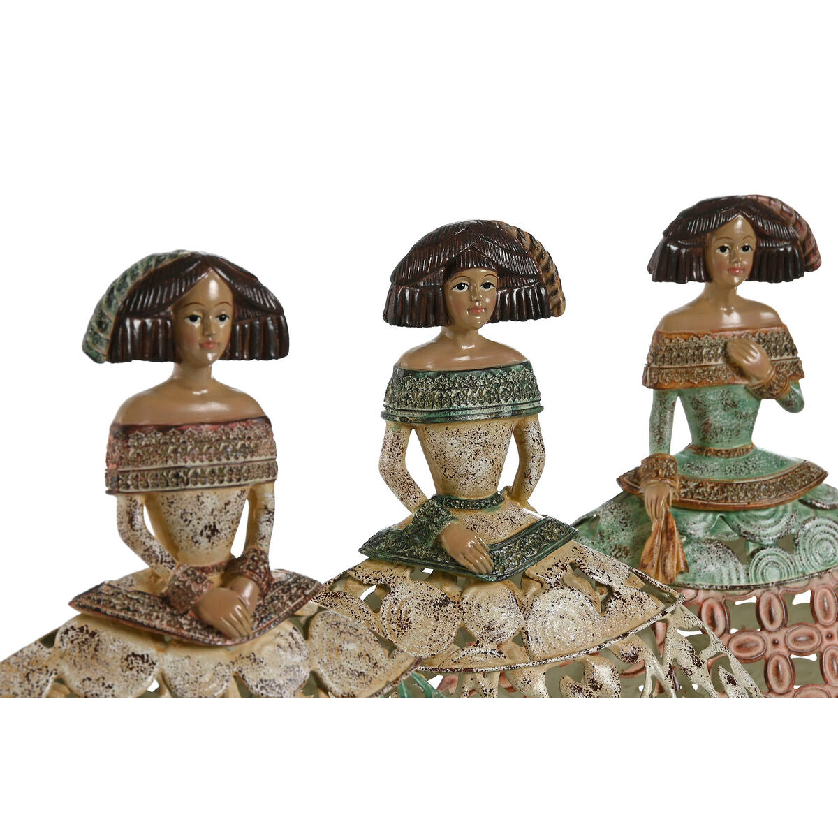 Decorative Figure Home ESPRIT Multicolour Metal Resin 27 x 10 x 29,5 cm (3 Units)-2