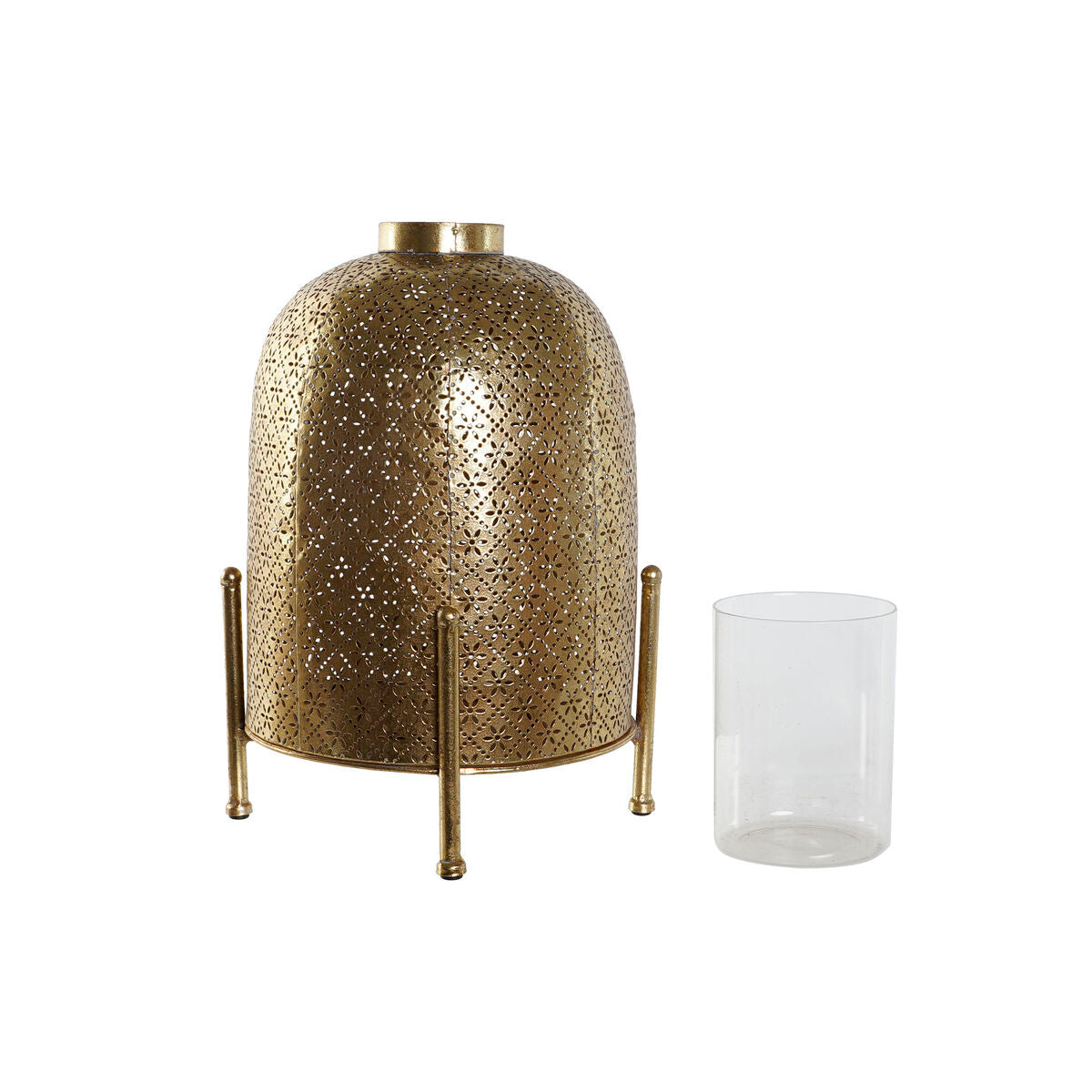 Candleholder Home ESPRIT Golden Metal Crystal 24 x 24 x 33 cm-4