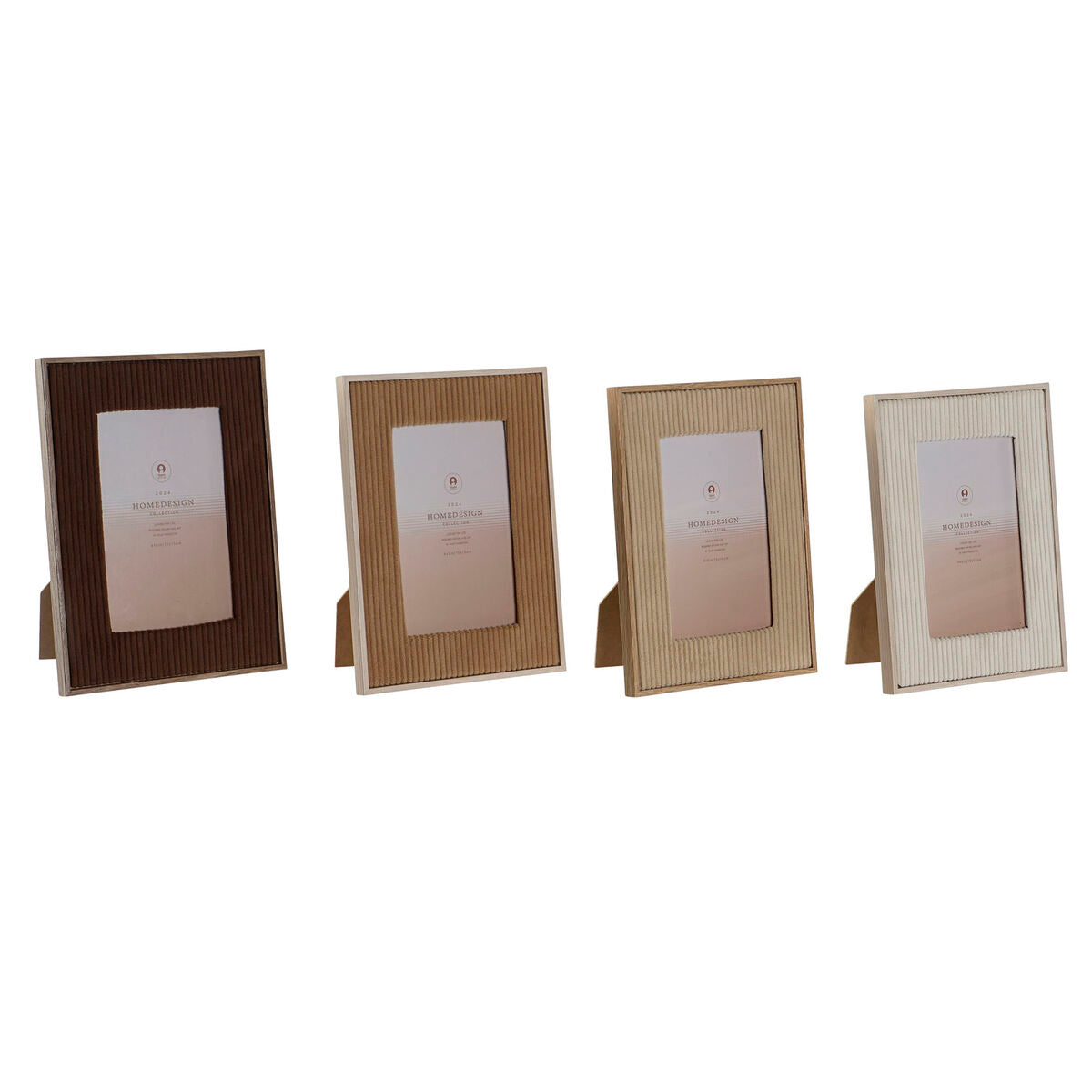 Photo frame Home ESPRIT Brown Beige Velvet Crystal Modern 26 X 2,8 X 31 cm (4 Units)-0