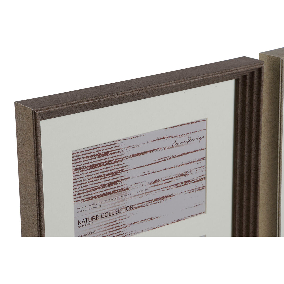 Photo frame Home ESPRIT White Brown Grey Crystal polystyrene Urban 23 X 3 X 41 cm (2 Units)-2