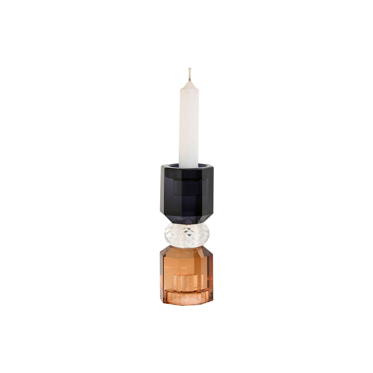 Candleholder Home ESPRIT Grey Amber Crystal 5,5 X 5,5 X 14,7 cm-1