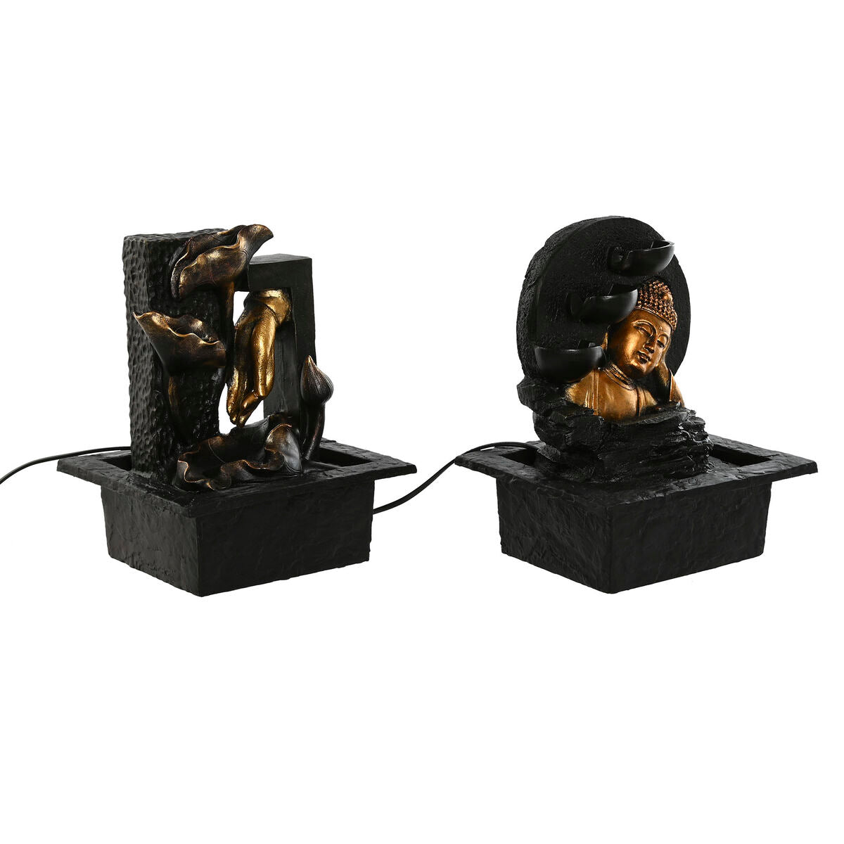 Garden fountain Home ESPRIT Resin Buddha Oriental 21 x 19 x 27 cm (2 Units)-3