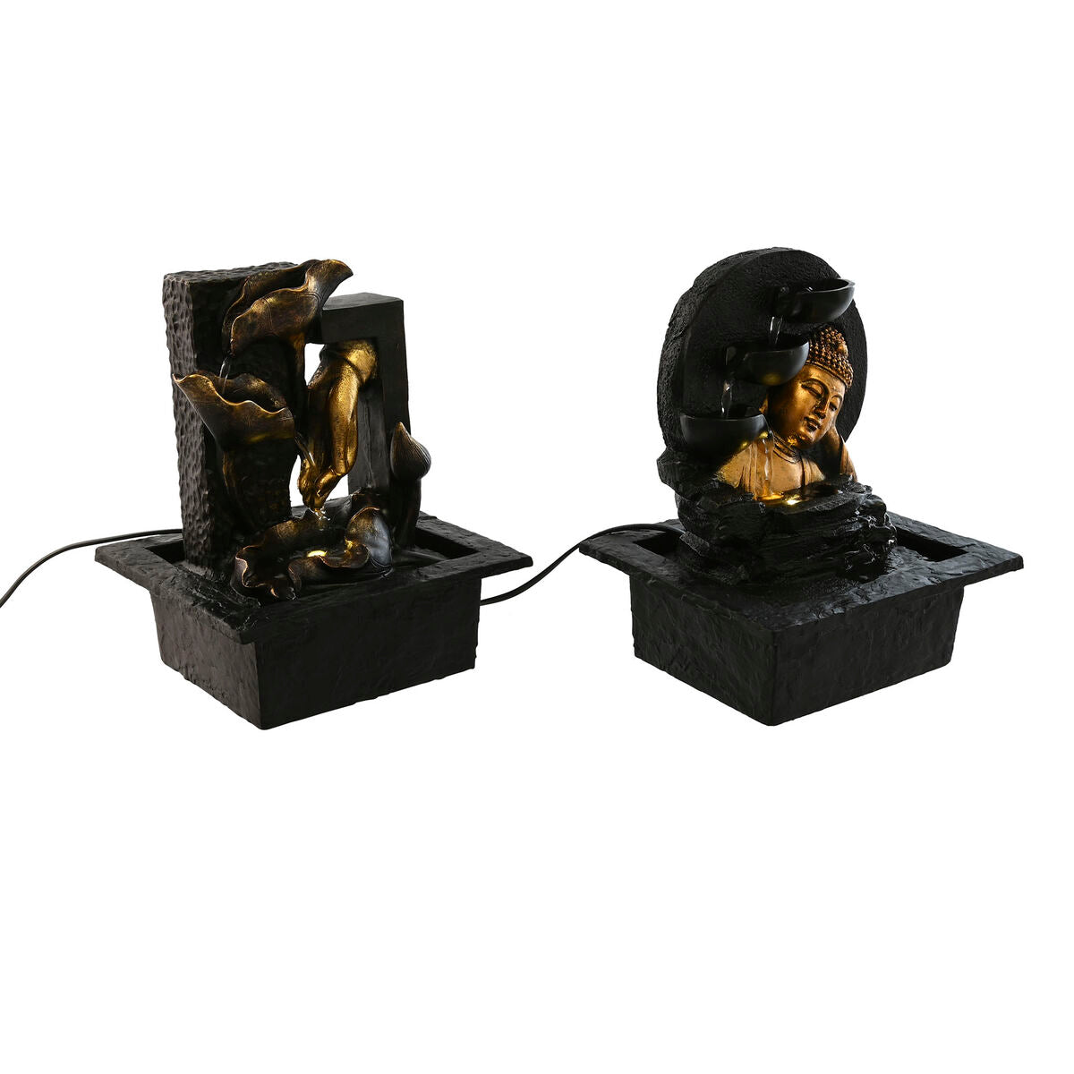Garden fountain Home ESPRIT Resin Buddha Oriental 21 x 19 x 27 cm (2 Units)-0