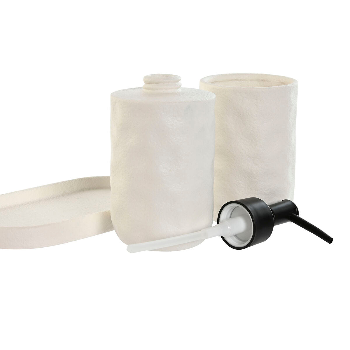 Bath Set Home ESPRIT White ABS Dolomite 17,5 x 9,5 x 18 cm 3 Pieces-2