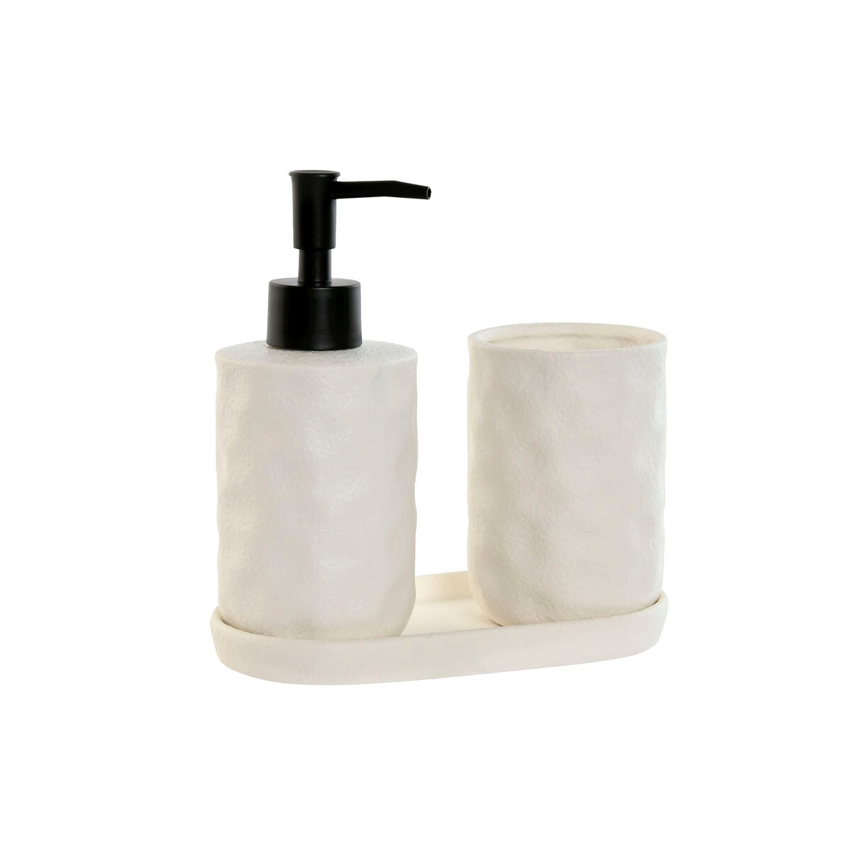 Bath Set Home ESPRIT White ABS Dolomite 17,5 x 9,5 x 18 cm 3 Pieces-0