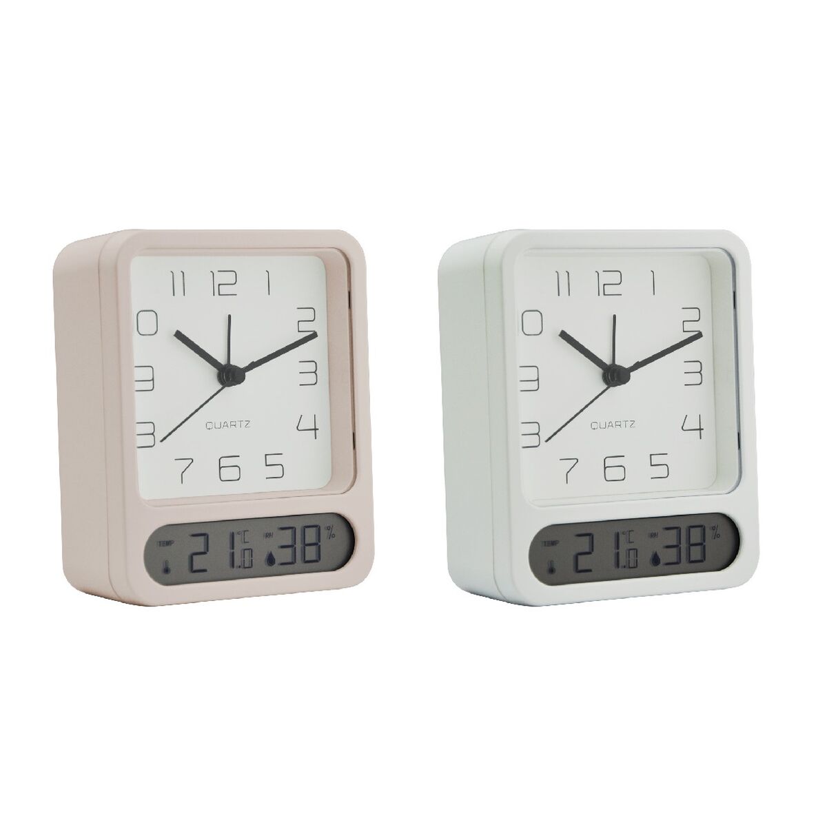Table clock Home ESPRIT White (2 Units)-0