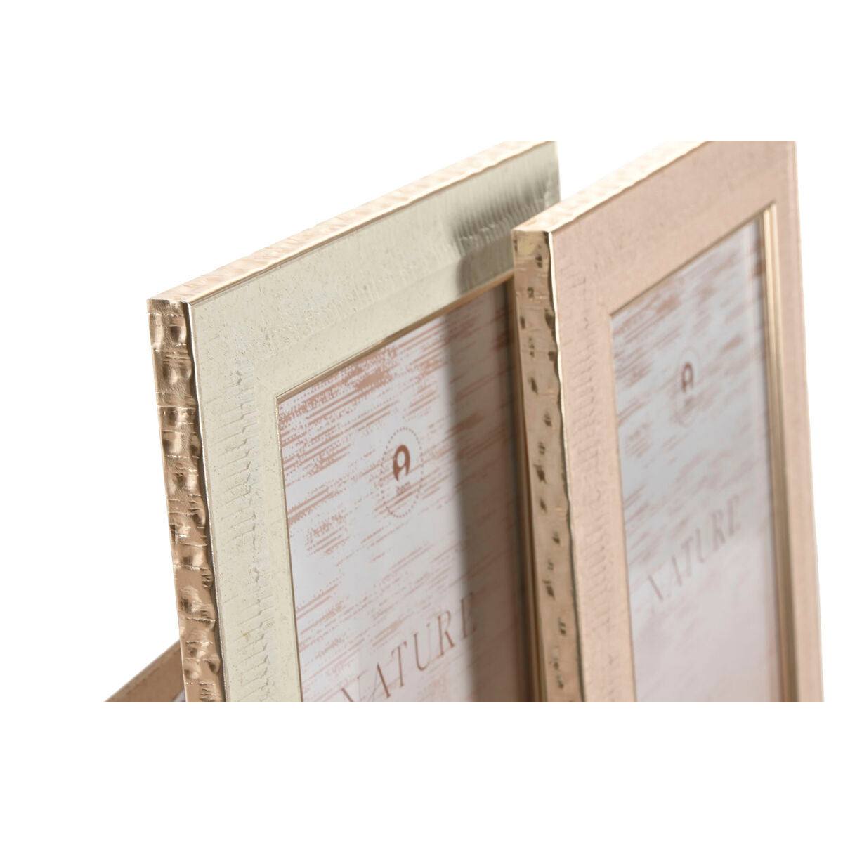 Photo frame Home ESPRIT Brown Beige Crystal polystyrene Scandi (4 Units)-2