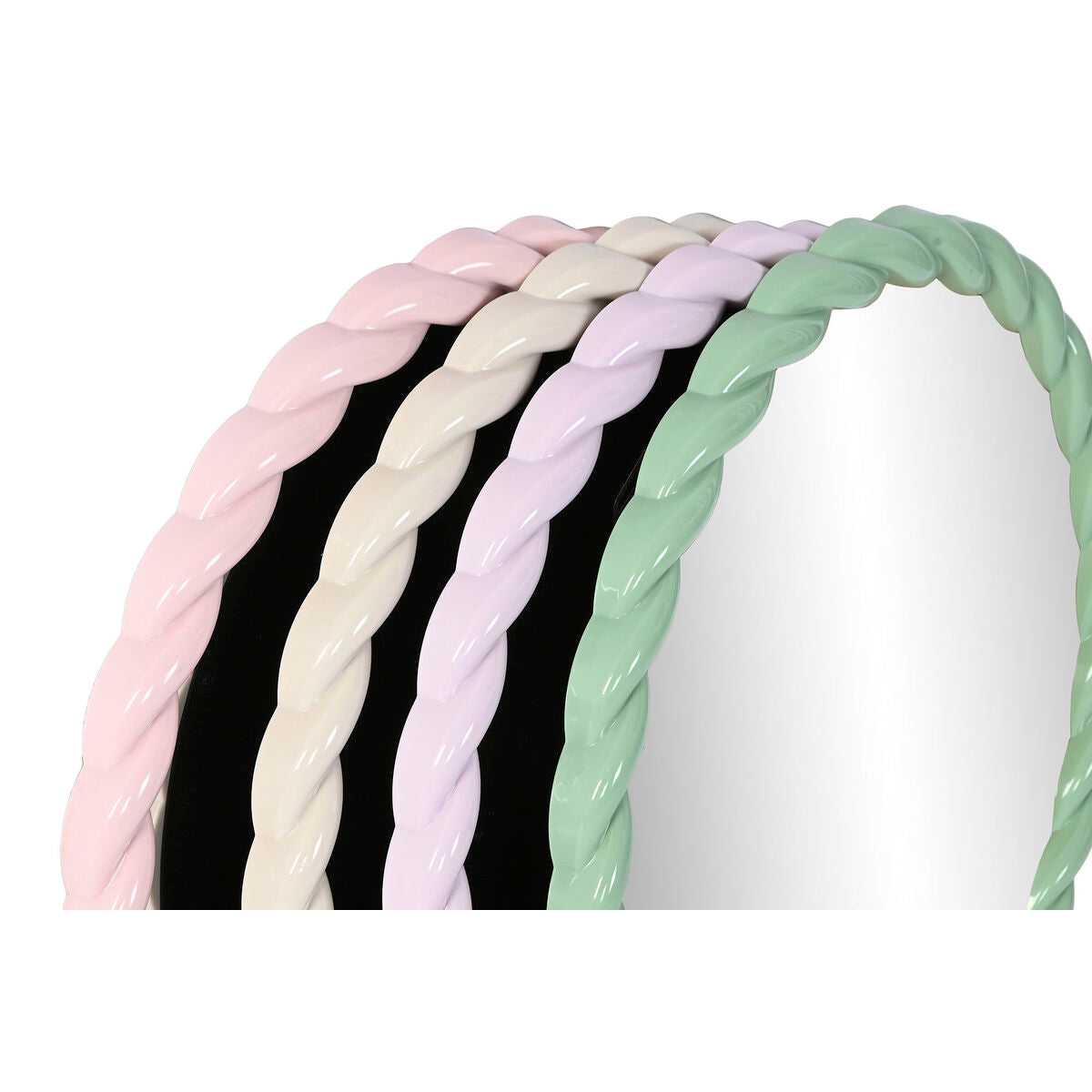Wall mirror Home ESPRIT White Green Pink Lilac 44 x 3 x 44 cm (4 Units)-3