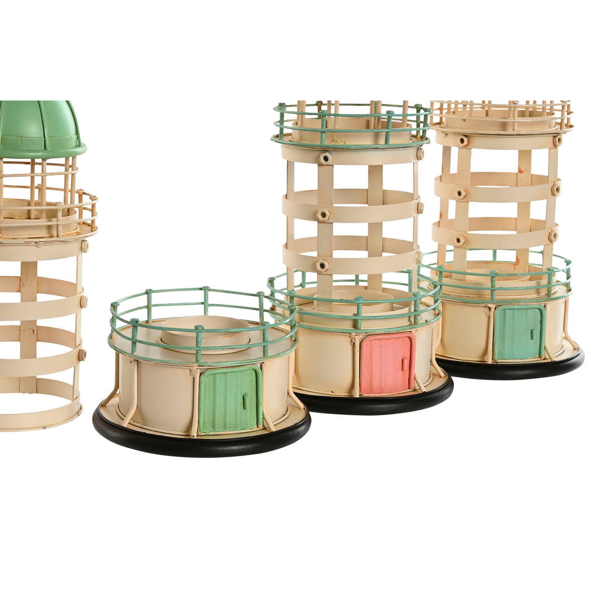 Decorative Figure Home ESPRIT Blue Green Pink 13 x 13 x 27,5 cm (3 Units)-2