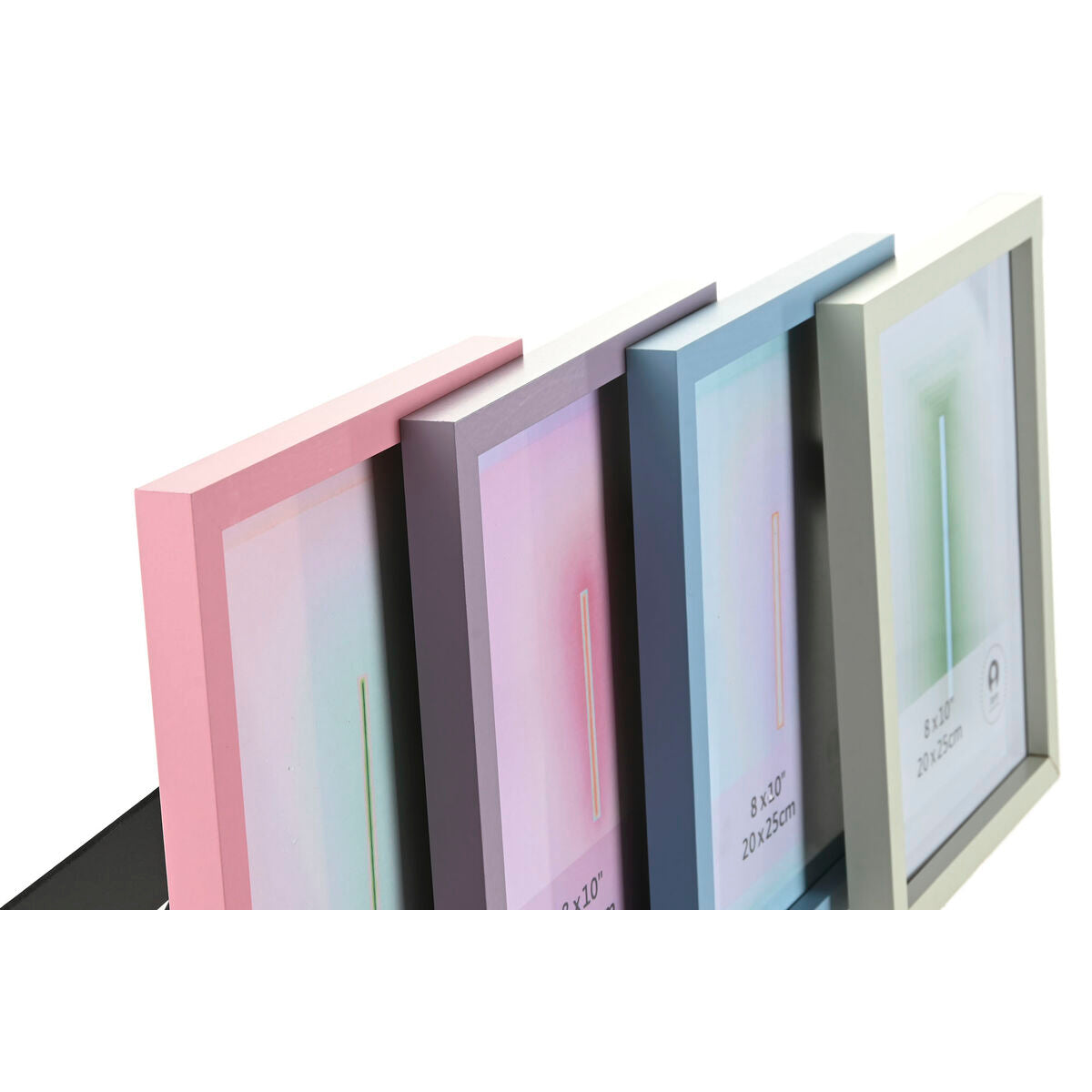 Photo frame Home ESPRIT Blue Green Crystal MDF Wood Urban (4 Units)-2