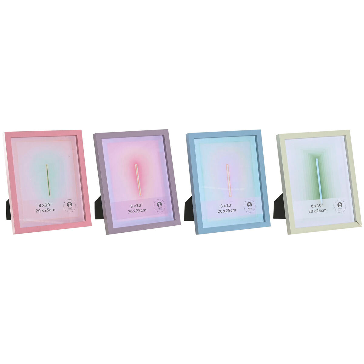 Photo frame Home ESPRIT Blue Green Crystal MDF Wood Urban (4 Units)-0