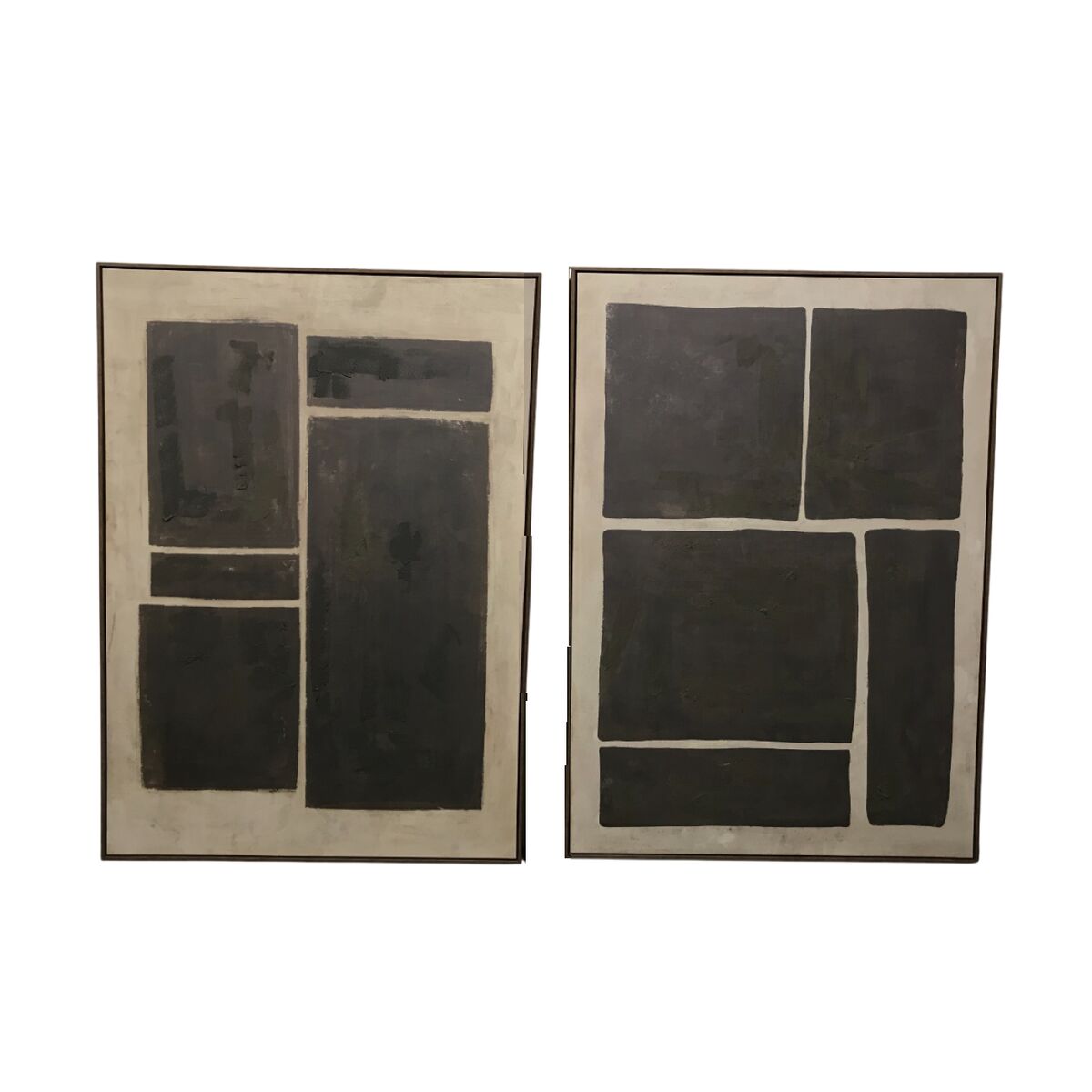 Painting Home ESPRIT Dark brown Light brown Abstract Modern 100 x 4 x 140 cm (2 Units)-0