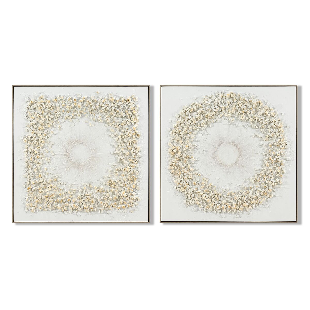 Painting Home ESPRIT White Circles 102 x 4,5 x 102 cm (2 Units)-0