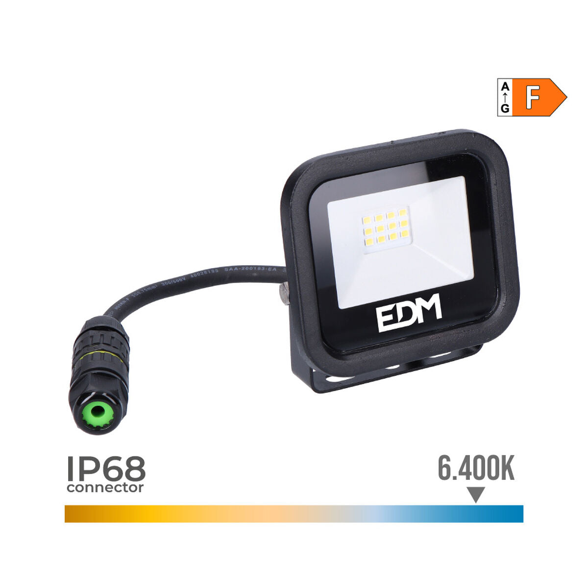 LED spotlight EDM 70400 Black Series Black F 2100 W 10 W 800 lm 9,2 x 8,1 x 2,7 cm (6400 K)-3