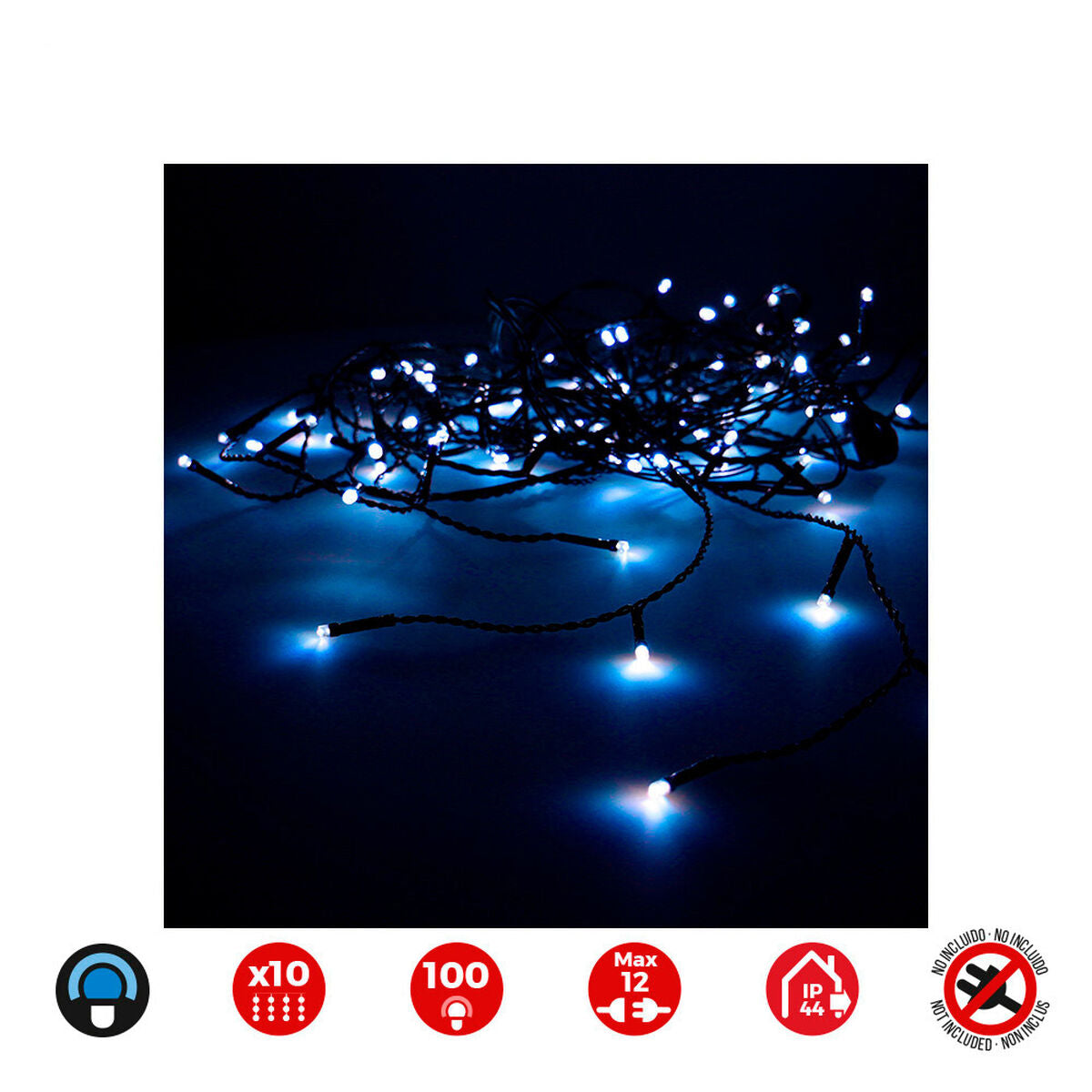 LED Curtain Lights EDM 71259 1,8 W Blue Transparent 2 x 1 m (1 Unit)-2