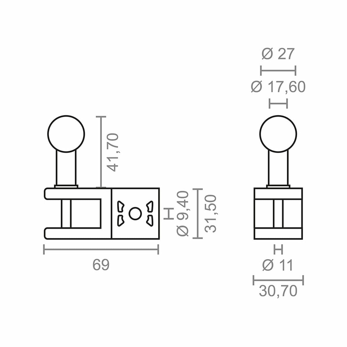 Awning bracket Micel TLD01 White 6,9 x 3,07 x 7,32 cm Handrail-1
