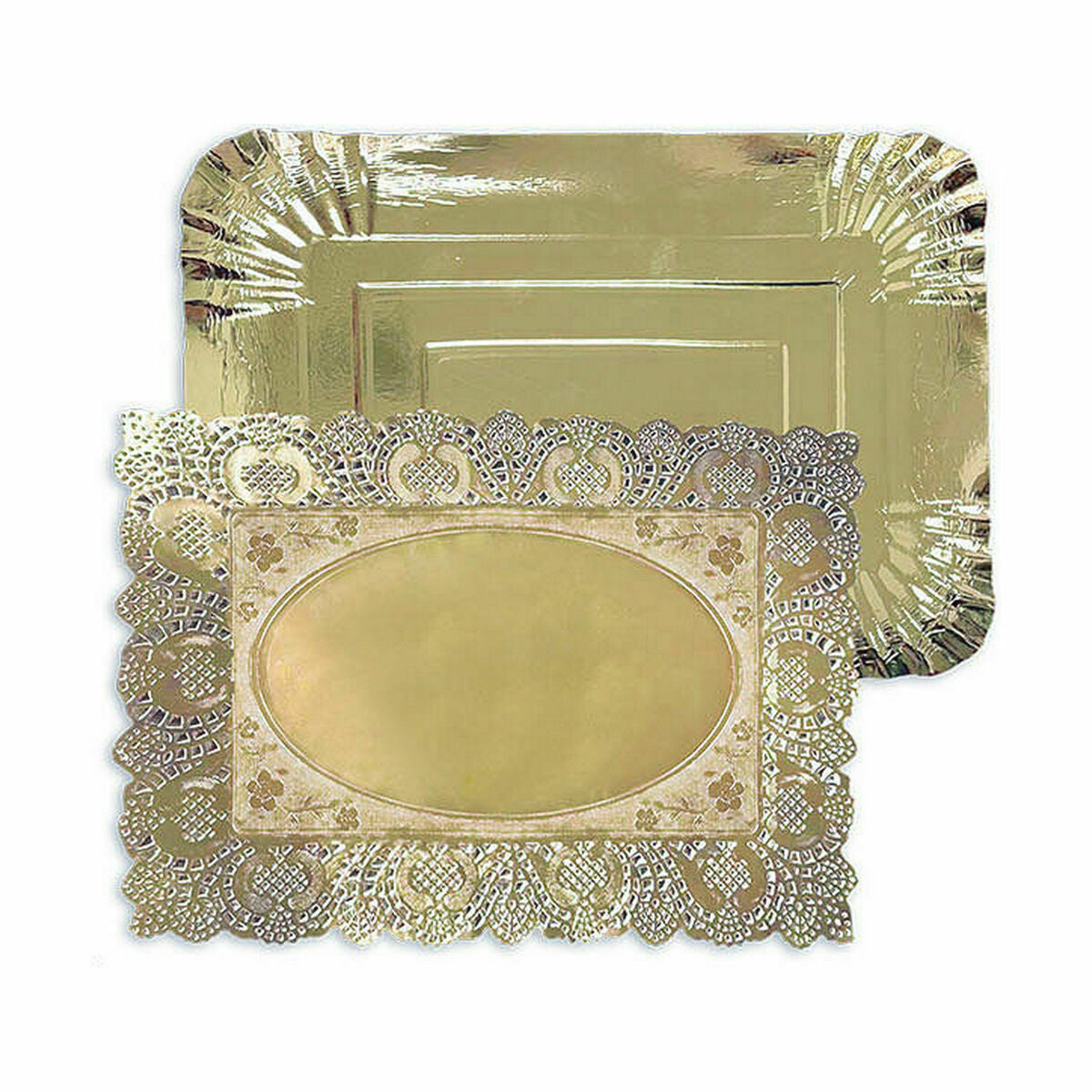 Snack tray Algon Golden Rectangular 23 x 29,5 x 1 cm (48 Units)-2