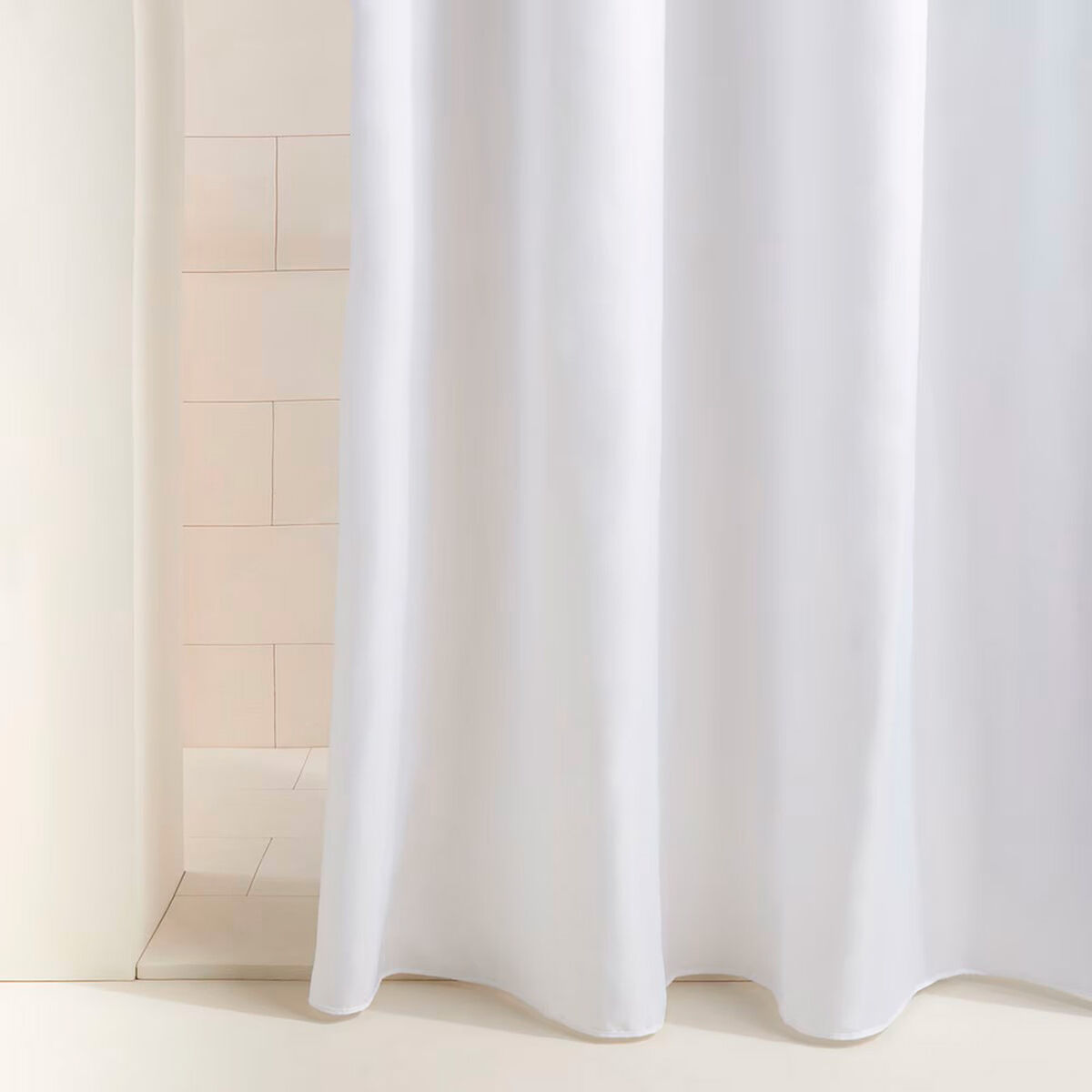Shower Curtain Exma White PVC 180 x 180 cm-3