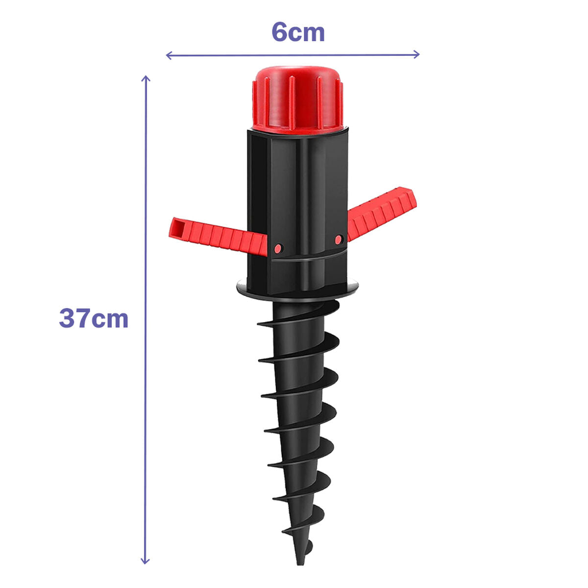 Marbueno Parasol Pincho Plástico Negro 37x6x6 cm Playa Jardín 10505-1