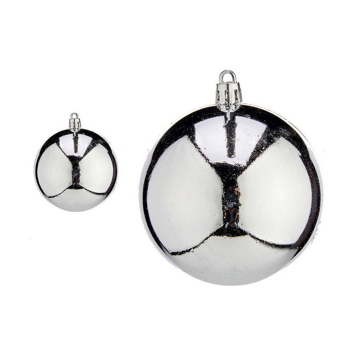 Christmas Baubles Ø 8 cm 16 Units Silver Plastic-0