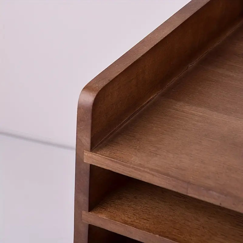 Vintage Solid Wood A4 Multi-layered File Organizer Box Rack-4