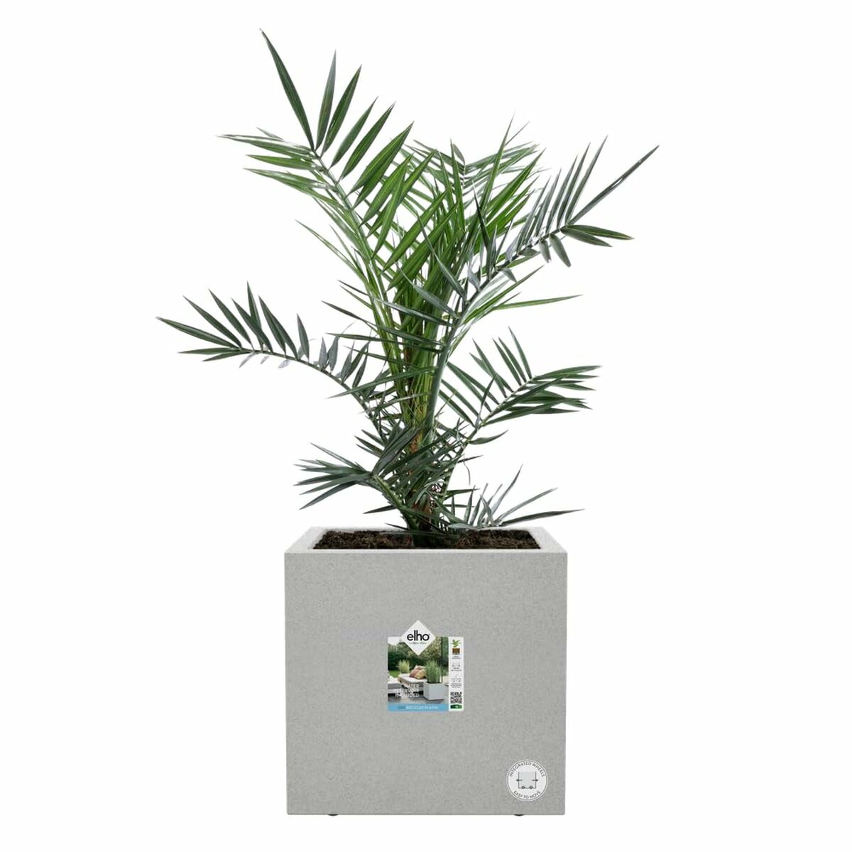 Plant pot Elho White Ø 29,5 cm Plastic Squared Modern-3