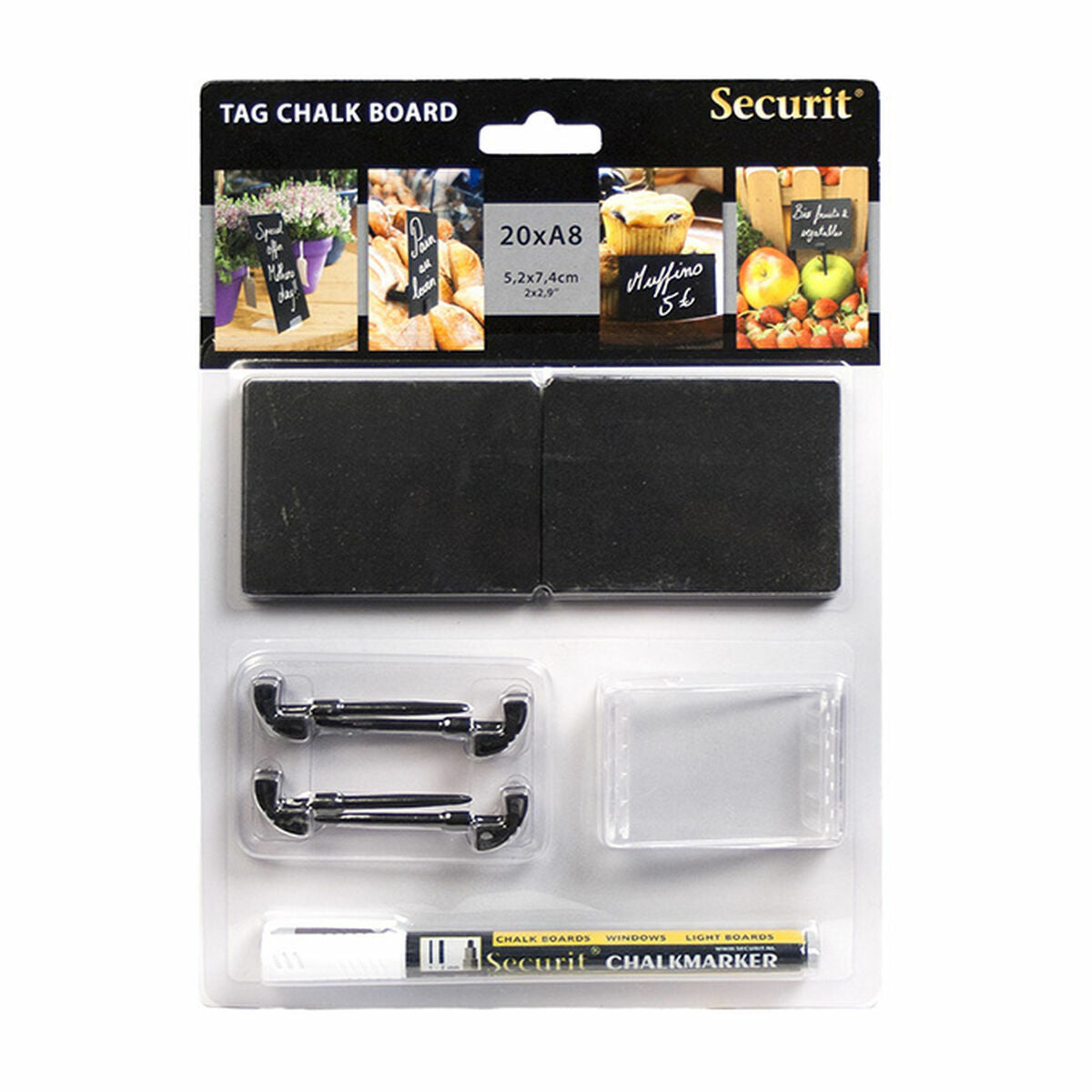 Board Securit With support Set 5,2 x 7,4 cm 20 Units Black-2