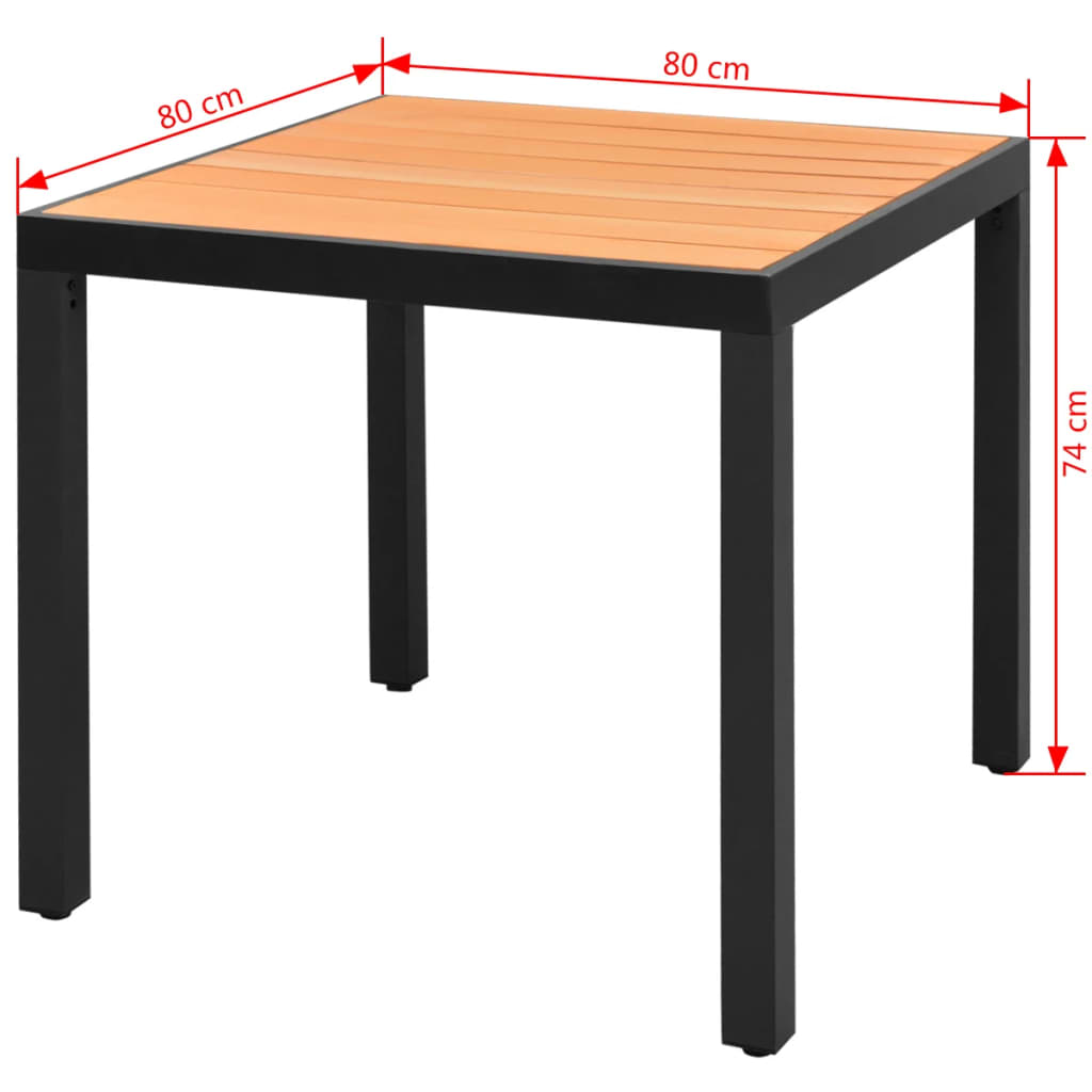 vidaXL Patio Table Outdoor Dining Table Garden Porch Furniture Aluminum WPC-2