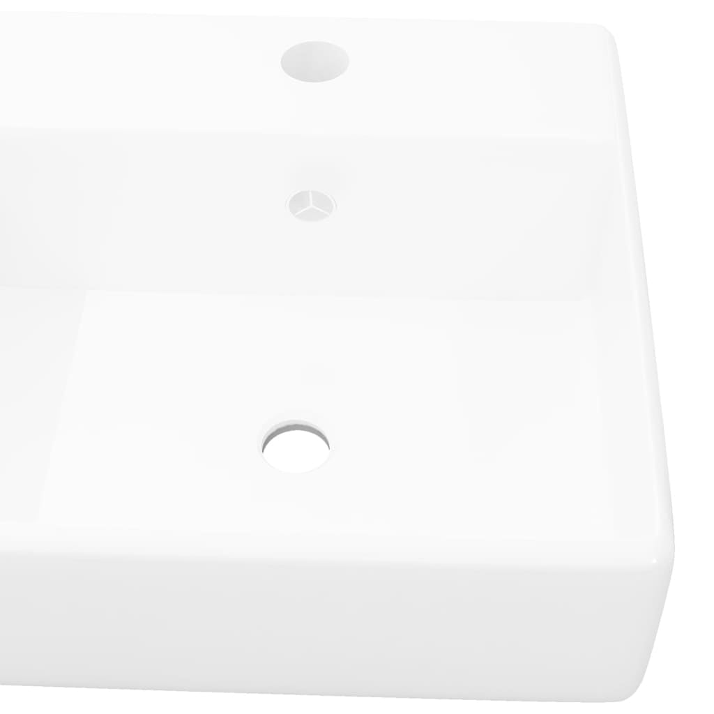 NNEVL Ceramic Basin Square with Overflow and Faucet Hole 41 x 41 cm-3