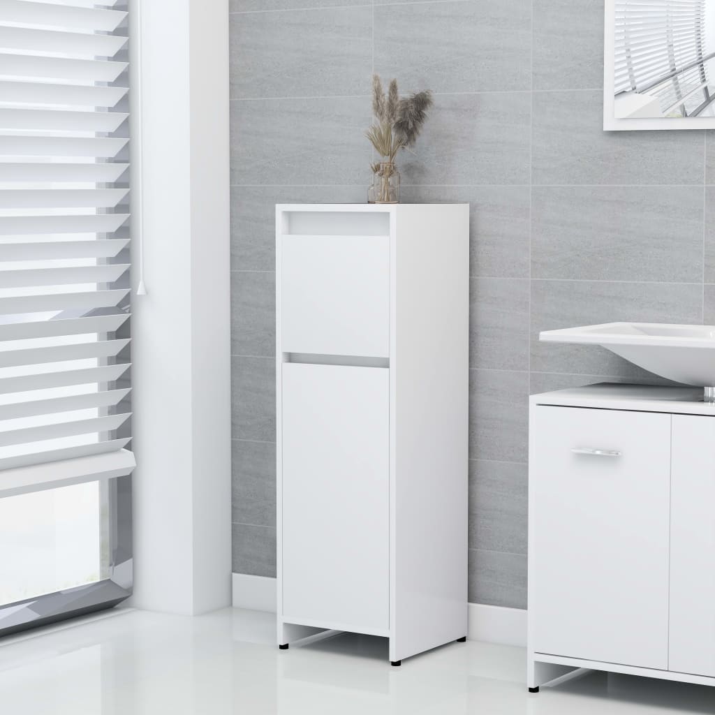 NNEVL Bathroom Cabinet White 30x30x95 cm Chipboard-0
