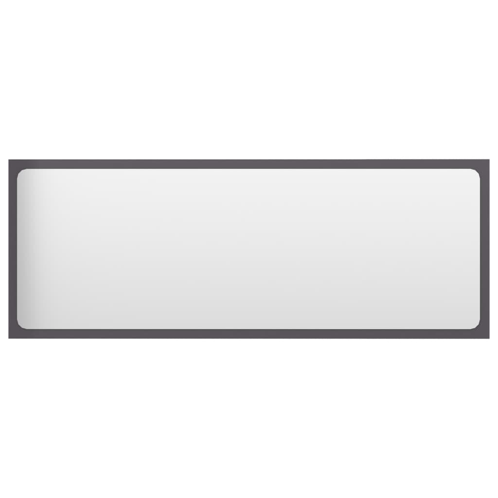 NNEVL Bathroom Mirror High Gloss Grey 100x1.5x37 cm Chipboard-1