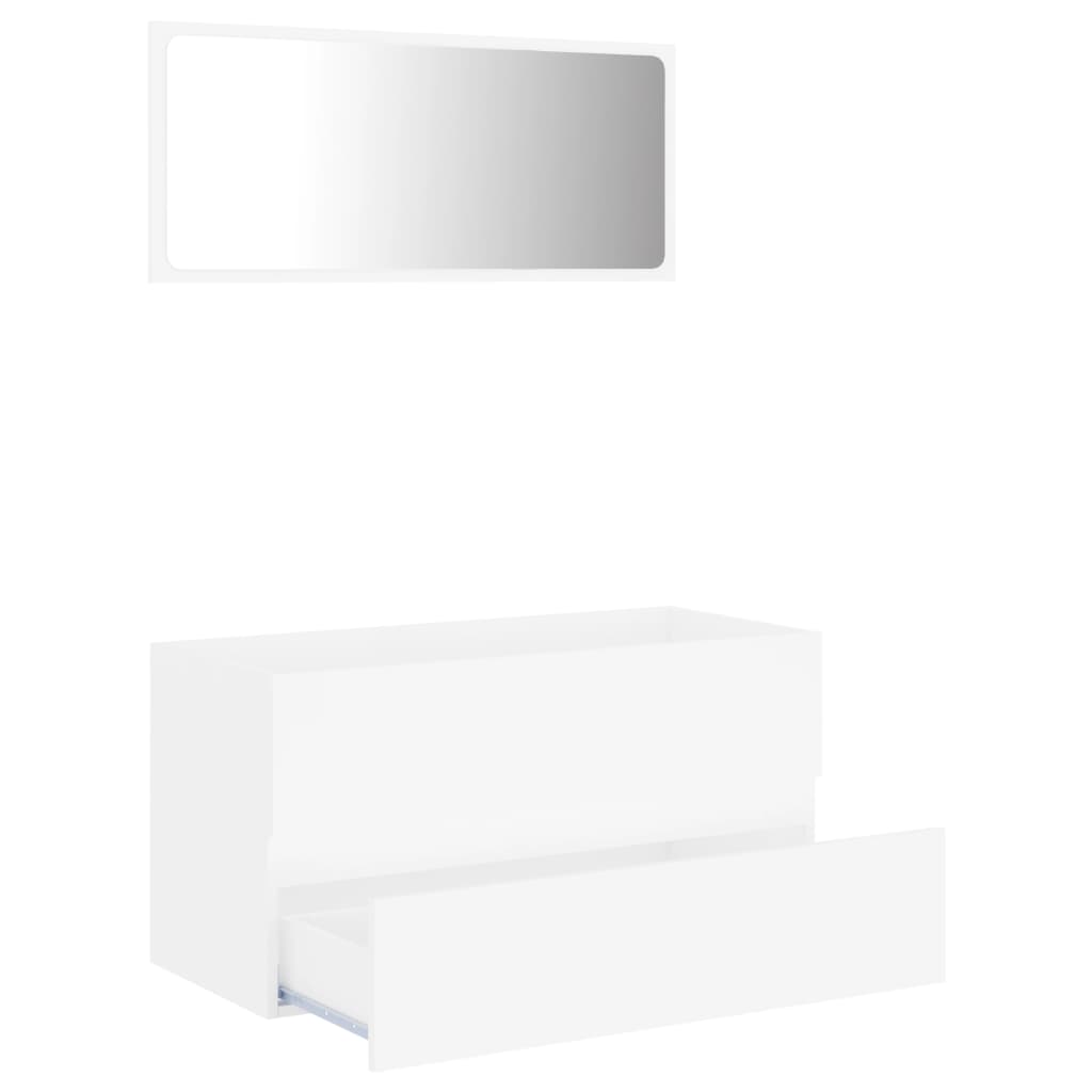 NNEVL 2 Piece Bathroom Furniture Set White Engineered Wood-4
