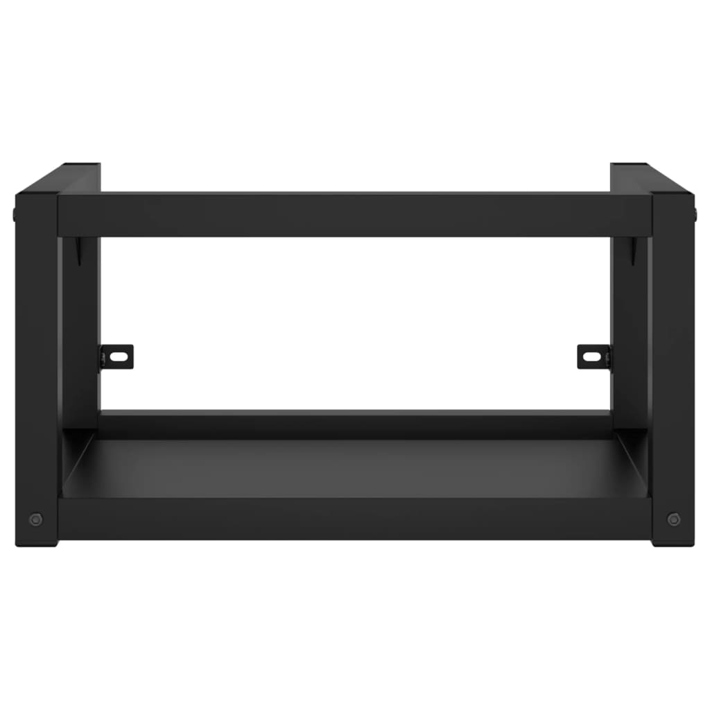 NNEVL Wall-mounted Bathroom Washbasin Frame Black 40x38x31 cm Iron-2