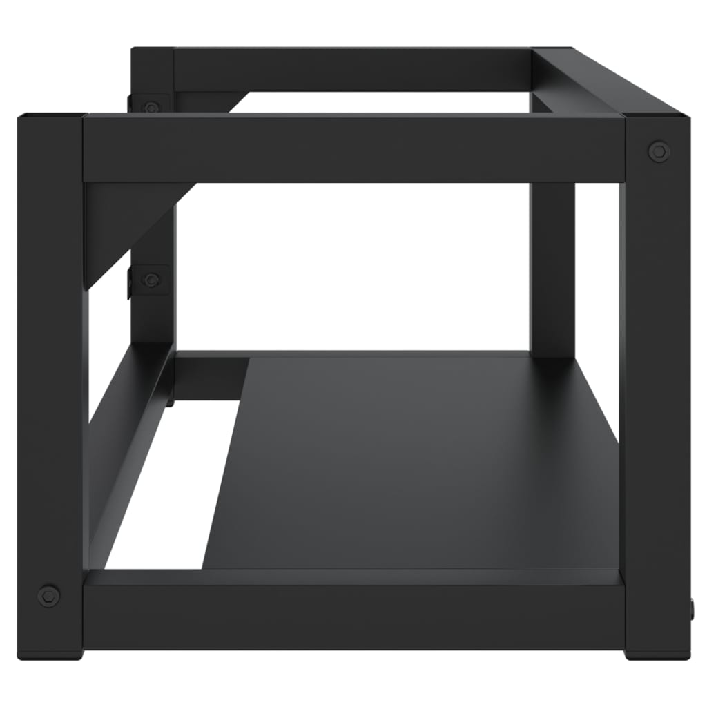 NNEVL Wall-mounted Bathroom Washbasin Frame Black 79x38x31 cm Iron-3