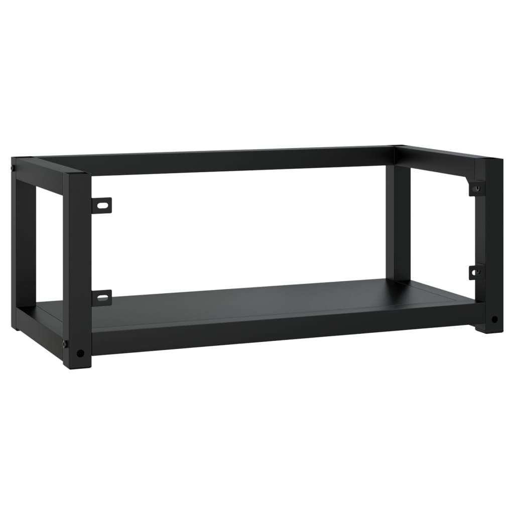NNEVL Wall-mounted Bathroom Washbasin Frame Black 79x38x31 cm Iron-4