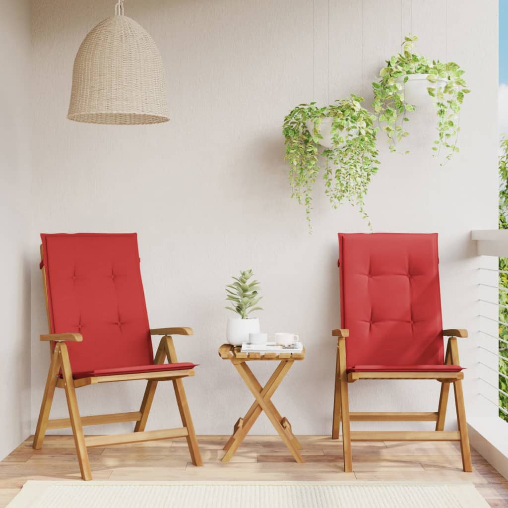 vidaXL Reclining Patio Chairs with Cushions Outdoor Furniture Solid Wood Teak-18