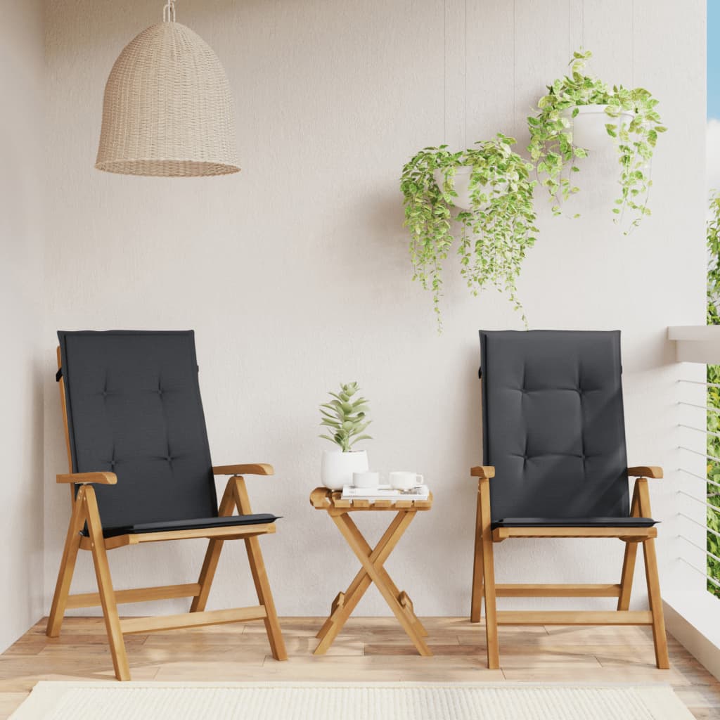 vidaXL Reclining Patio Chairs with Cushions Outdoor Furniture Solid Wood Teak-8